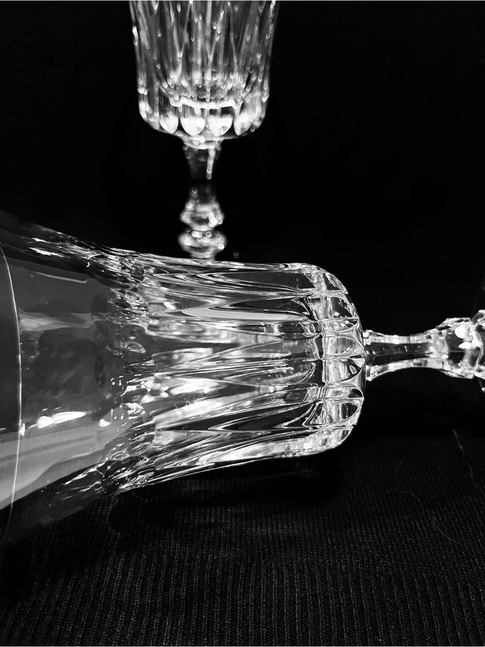 Gorham Crystal De Medici Pattern Set of 6 Crystal Water Goblets 7.25”